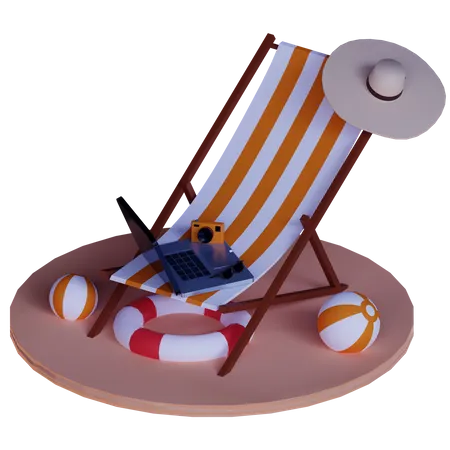 Stranddeck  3D Illustration