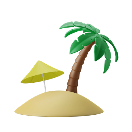Strandinsel  3D Icon