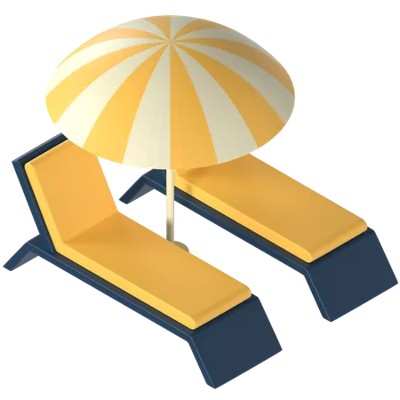 Strandstuhl  3D Icon