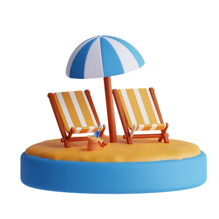 Strandstuhl  3D Icon
