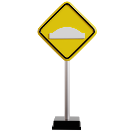 Warnschild für Straßenschwellen  3D Icon