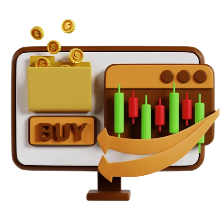 Strategic Buy Trading Interface  3D Icon