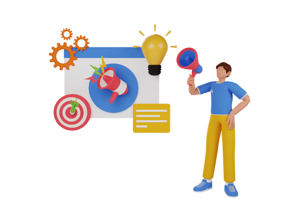 Stratégie de marketing  3D Icon