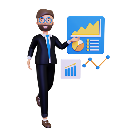 Stratégie de plan d'homme d'affaires  3D Icon
