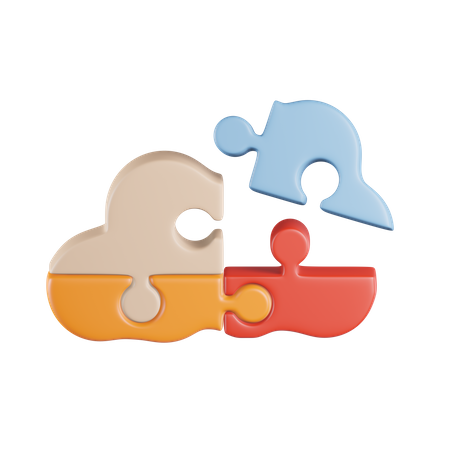 Stratégie de puzzle cloud  3D Icon