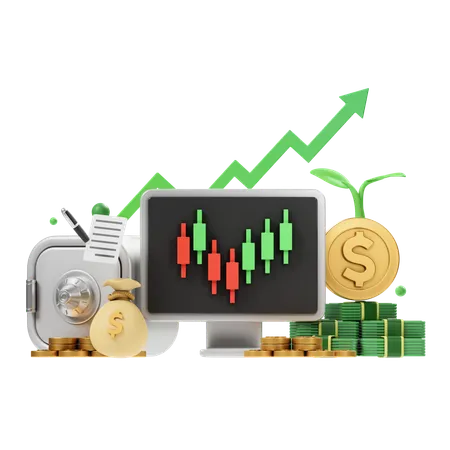 Stratégie de trading  3D Icon