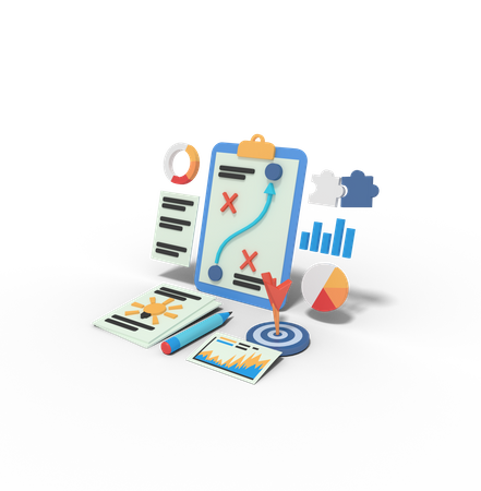 Stratégie d'entreprise  3D Icon
