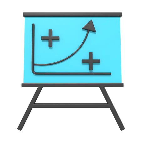 3 D Icon Of Strategy Marketing On Board 3D Icon