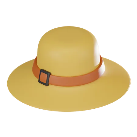 Straw Hat Offering Both Fashion And Sun Protection For Your Holiday Adventures Under The Sunny Skies 3 D Render Illustration 3D Icon