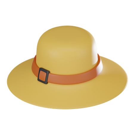 Straw Hat  3D Icon