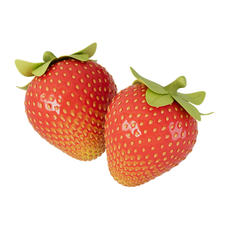 Strawberries  3D Illustration