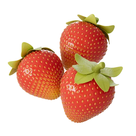 Strawberries  3D Illustration