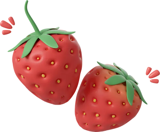 Cute Strawberry Used For Decorating Cakes Or Desserts 3D Icon