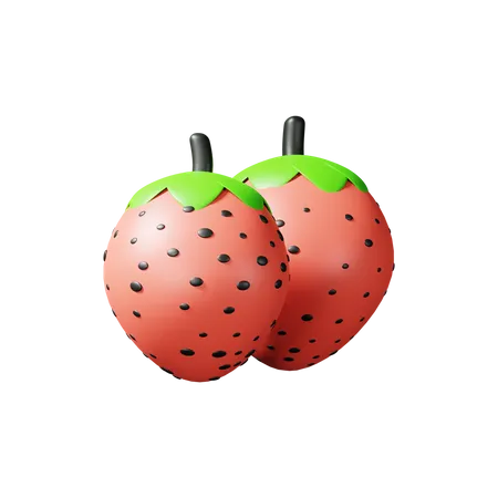 Strawberry  3D Illustration