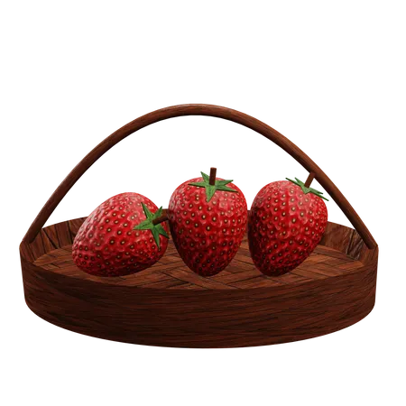 Strawberry Basket  3D Icon
