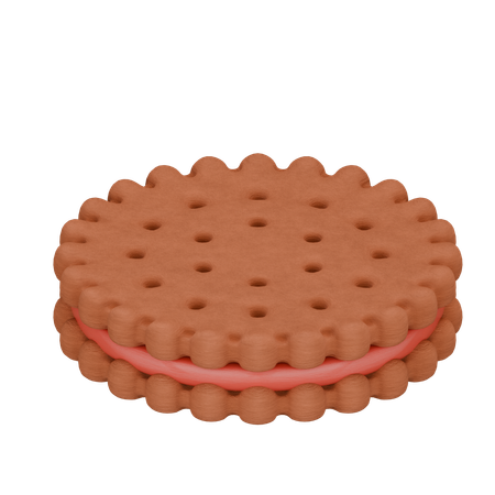 Strawberry Biscuit  3D Icon