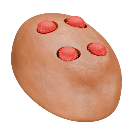 Strawberry bread  3D Icon