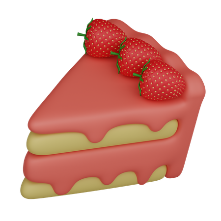 Strawberry cake  3D Icon