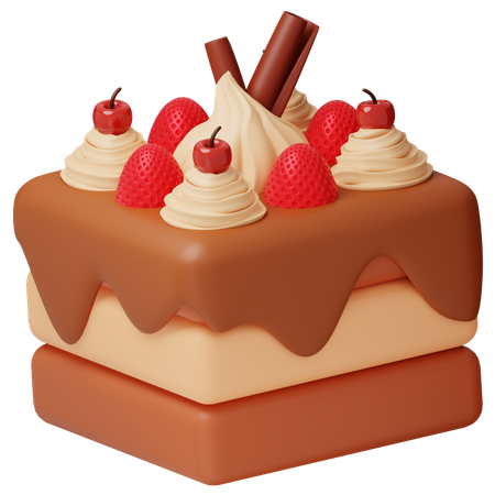 Strawberry Cake  3D Icon