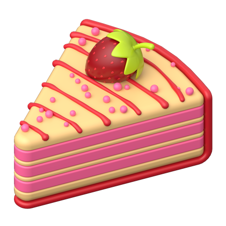 Strawberry Cake  3D Icon