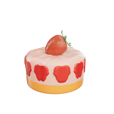 Strawberry Cake  3D Icon