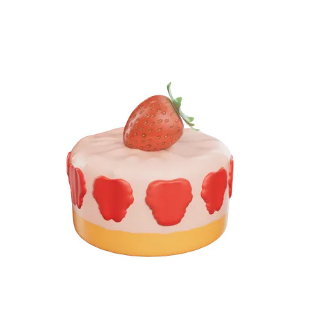 Strawberry Cake  3D Icon