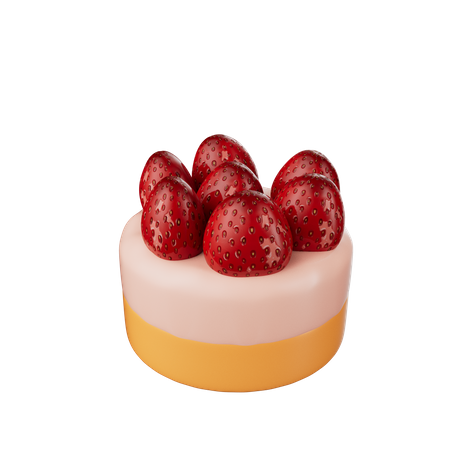 Strawberry Cake  3D Icon