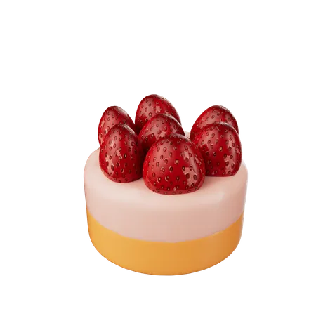 Strawberry Cake  3D Icon