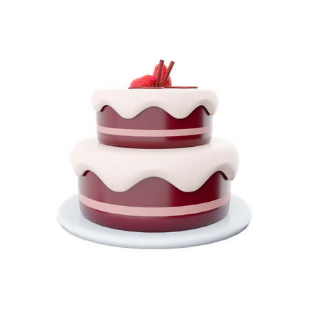 Strawberry Cake  3D Icon