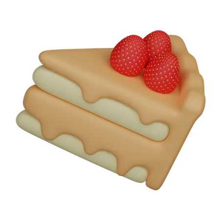 Strawberry cake  3D Icon