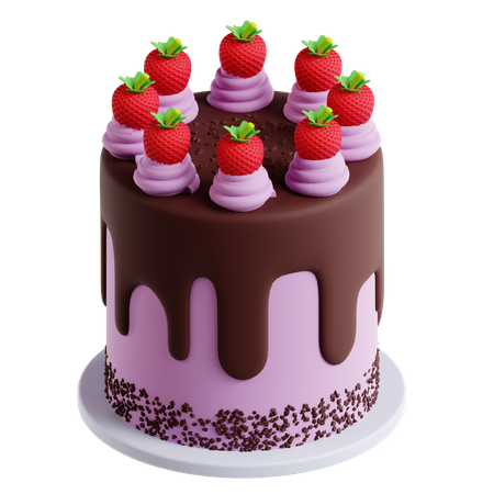 Strawberry Cake  3D Icon