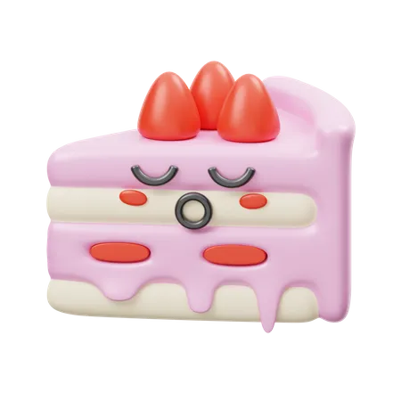 Strawberry Cake 3D Illustration