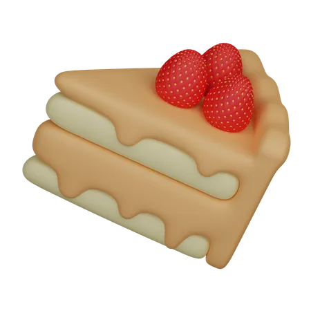 Strawberry cake 3D Icon
