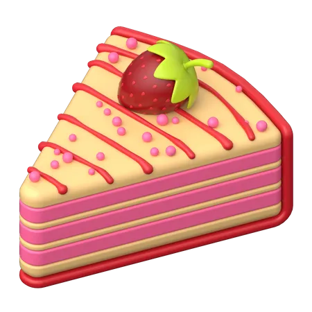 Strawberry Cake  3D Icon