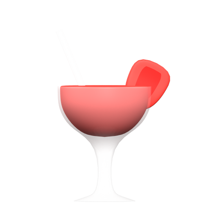 Strawberry Cocktail 3D Illustration