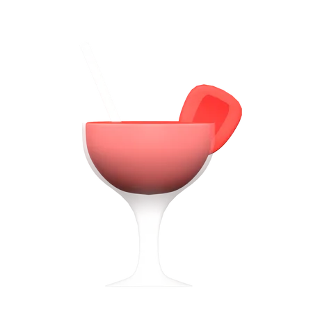 Strawberry Cocktail 3D Illustration
