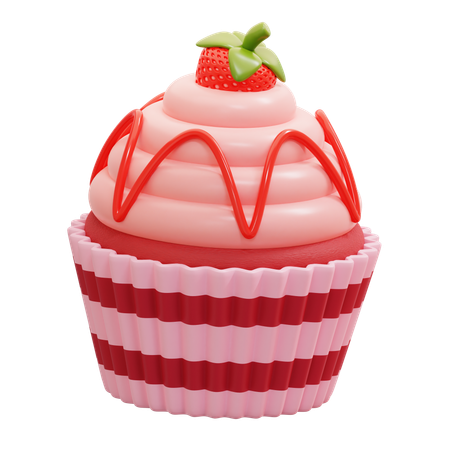 Strawberry cupcake  3D Icon