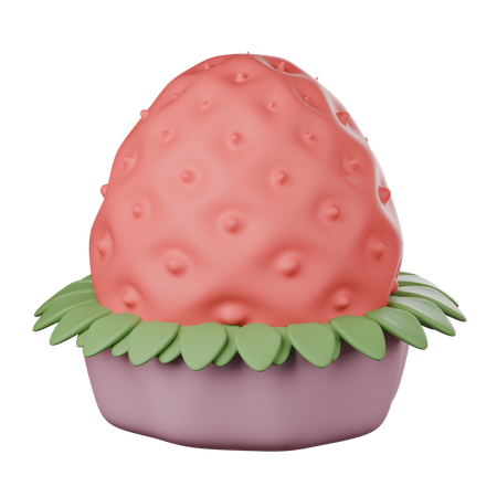 Strawberry Cupcake  3D Icon