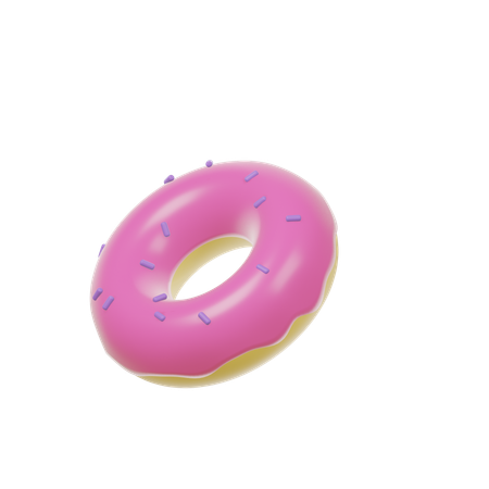 Strawberry Donut  3D Icon