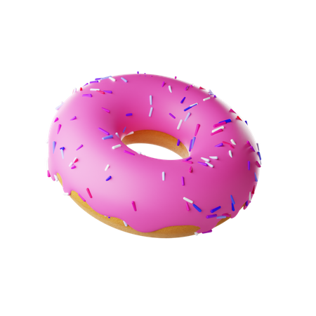 Strawberry Donut With Meses  3D Icon