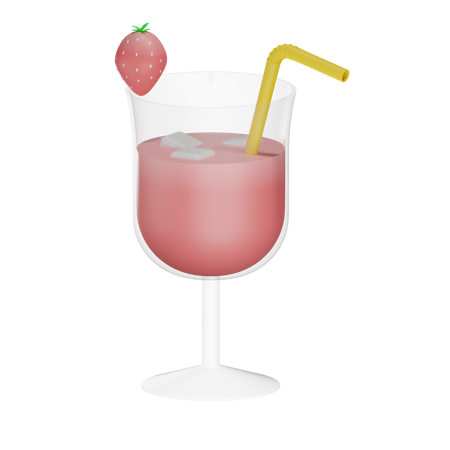 Strawberry Drink  3D Illustration