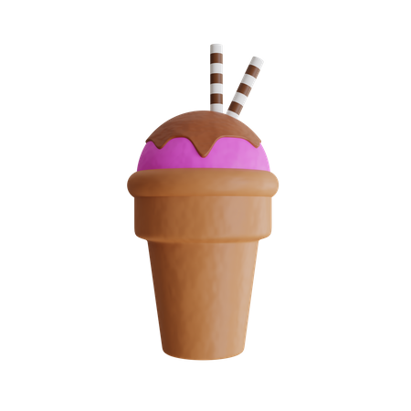 Strawberry Gelato  3D Icon