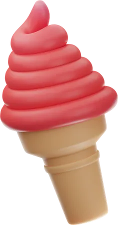 Strawberry Ice Cream  3D Icon