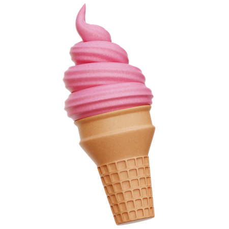 Strawberry Ice Cream  3D Icon