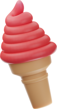 Strawberry Ice Cream  3D Icon