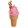 3ds of ice cream pink