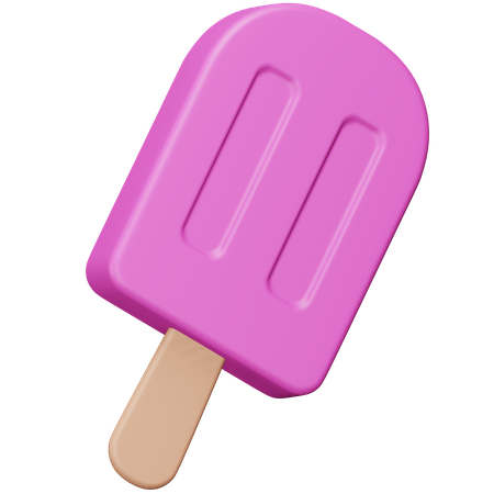 Strawberry Ice Cream Stick  3D Icon
