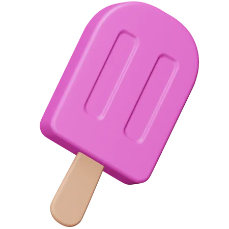 Strawberry Ice Cream Stick  3D Icon
