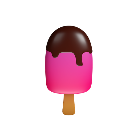 Strawberry Ice Lolly  3D Icon