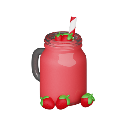 Strawberry Juice  3D Icon